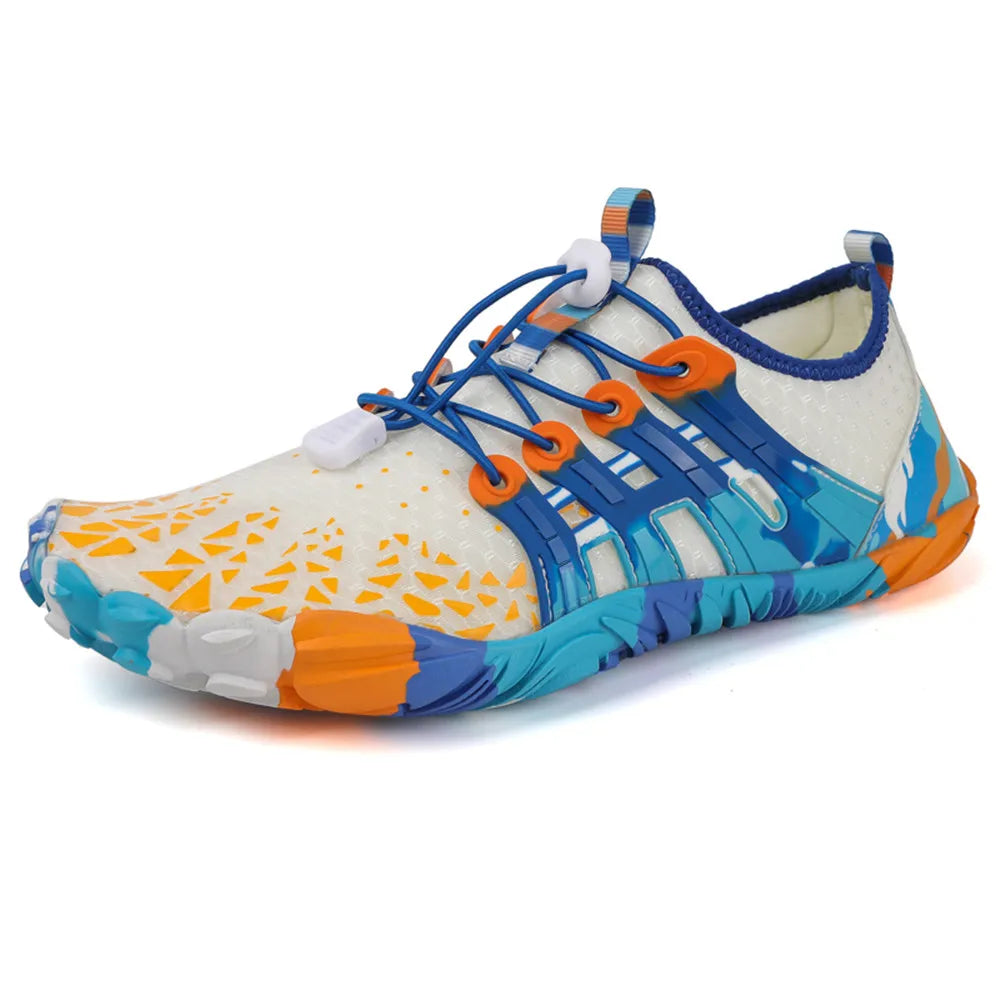 AquaSafe | Barfuß-Orthopädische Wasserschuhe-Weiß-Blau-36-Becker Boutique