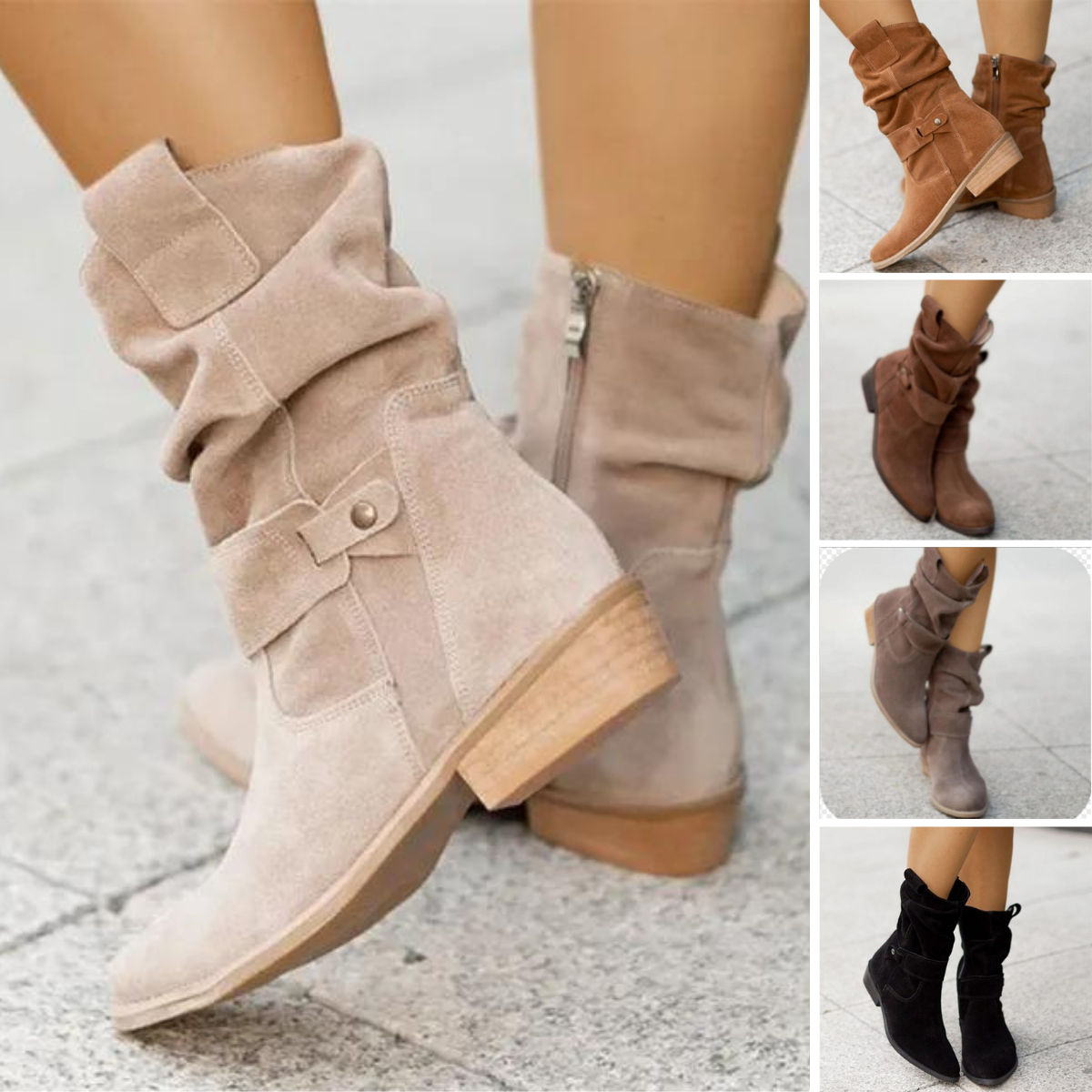 Avice | Kurze braune Stiefel mit niedrigem Absatz-Becker Boutique