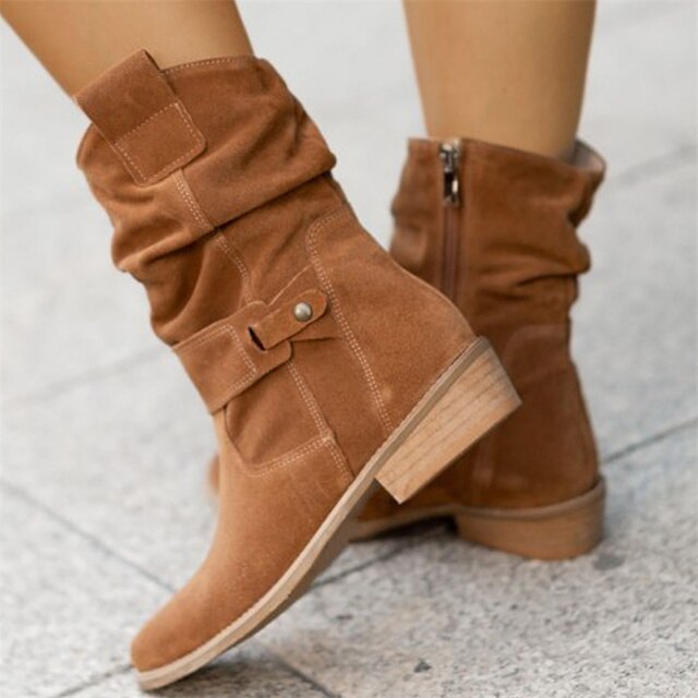 Avice | Kurze braune Stiefel mit niedrigem Absatz-Braun-34-Becker Boutique