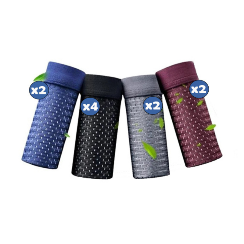 BambooBoxer | Die bequeme Herren-Boxershorts aus Bambusfaser-4x Schwarz + 2x Blau + 2x Rot + 2x Grau-L-Becker Boutique