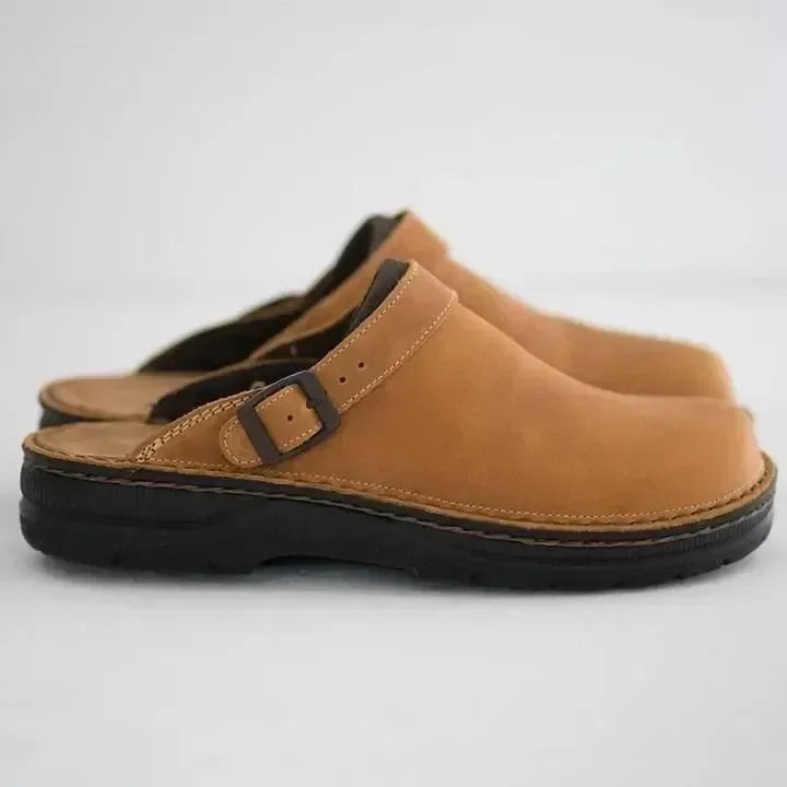 Berken | Hausschuhe - Lederpantoffeln für Herren-Beige-38-Becker Boutique