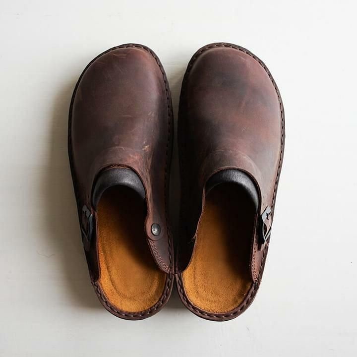 Berken | Hausschuhe - Lederpantoffeln für Herren-Dunkelbraun-38-Becker Boutique