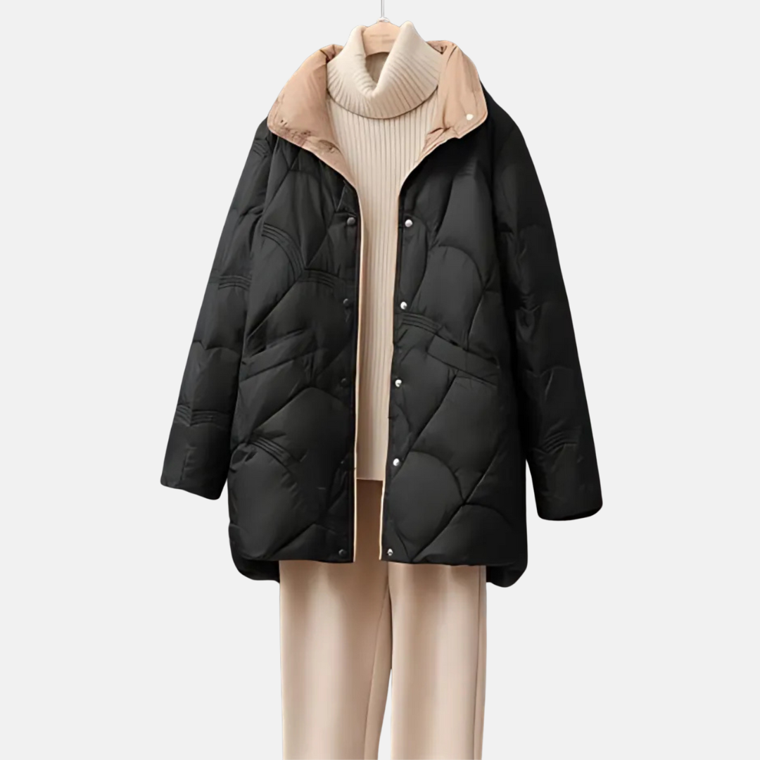 Damen Daunenjacke | Mit Stehkragen & Mittellang