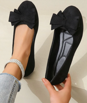Blossom | Flache Damenschuhe mit runder Spitze-Schwarz-35-Becker Boutique