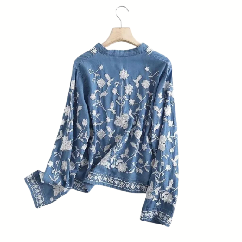 Boho | Denim Bloom Strickjacke-Becker Boutique