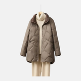 Women's down jacket | With stand-up collar & mid-length