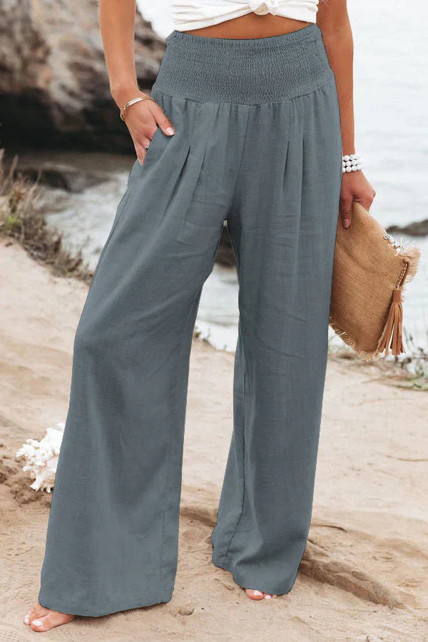 Nora | Damen-Hose Loose Fit aus Leinen und Baumwollegefühl