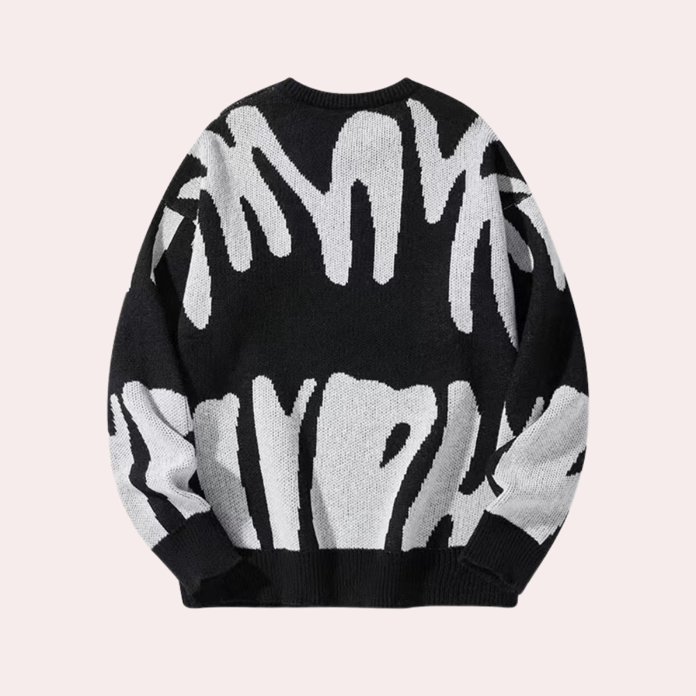 Aramis | Bredstrikket sweater med rund hals til mænd - Vintage Y2K Modern Design-Aramis | Pull Ample Tricoté pour Hommes avec Col Rond – Design Vintage Y2K Moderne - €25-Bentzen Butik
