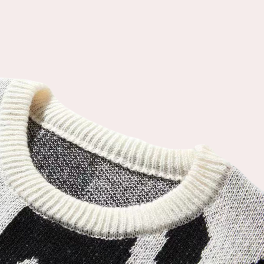 Aramis | Bredstrikket sweater med rund hals til mænd - Vintage Y2K Modern Design-Aramis | Pull Ample Tricoté pour Hommes avec Col Rond – Design Vintage Y2K Moderne - €25-Bentzen Butik