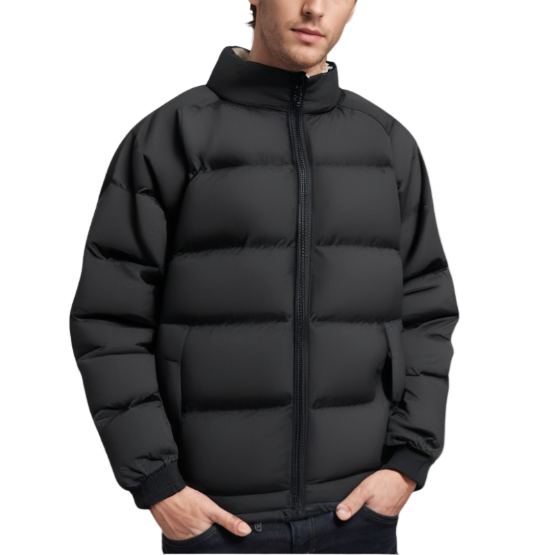 Men's fleece-lined and padded puffer jacket
