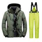Cameron | Premium Herren Thermo Skianzug Set-Grün und Lindgrün-M-Becker Boutique