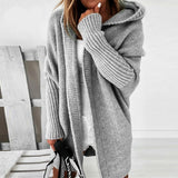 Women's long cardigan with hood