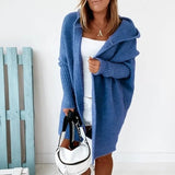 Women's long cardigan with hood