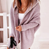 Women's long cardigan with hood