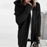 Women's long cardigan with hood