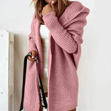 Women's long cardigan with hood
