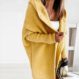 Women's long cardigan with hood