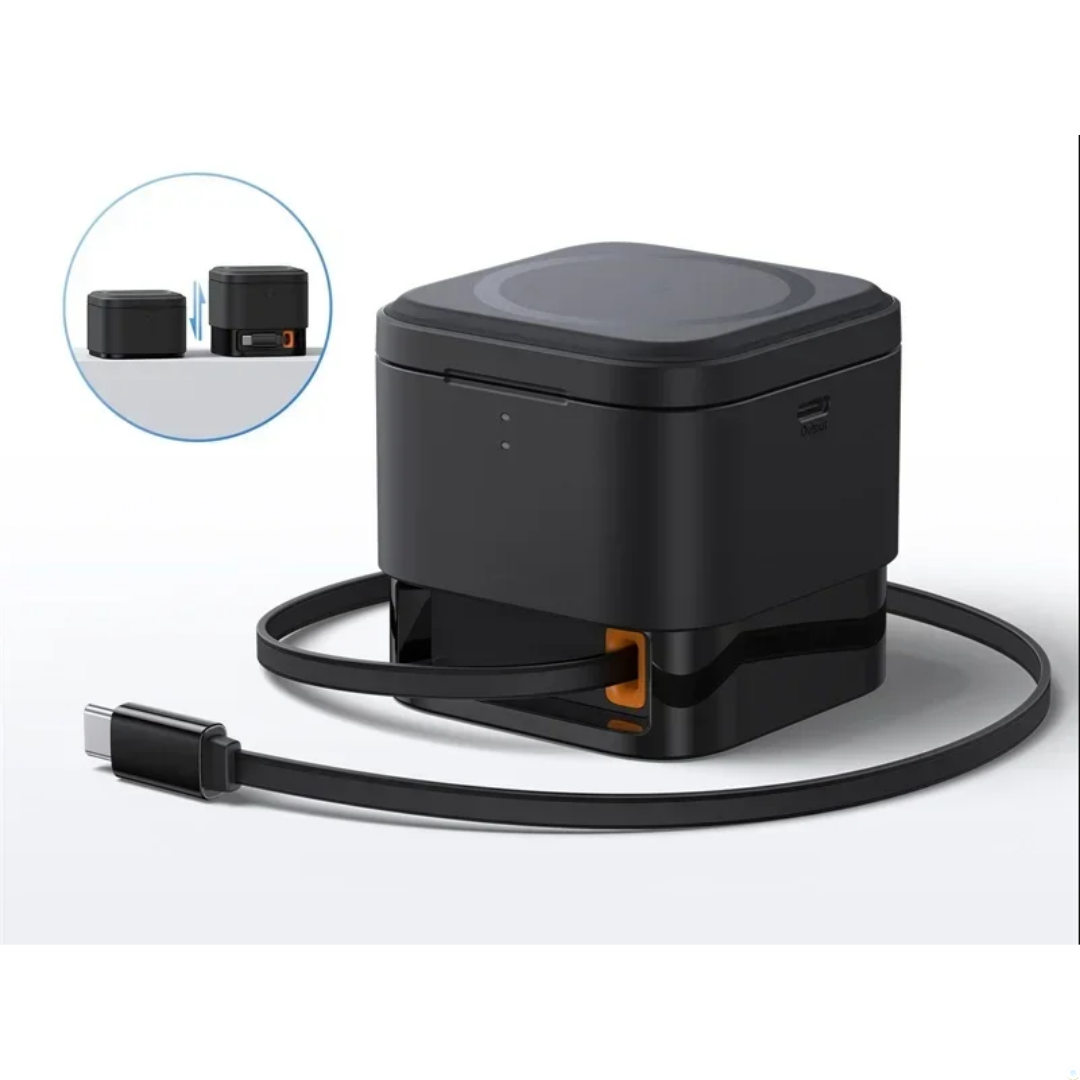 ChargePod | 2 in 1 Magnetisches kabelloses Ladegerät 25W-Schwarz-6.7 x 6.7 x 5 cm-Becker Boutique