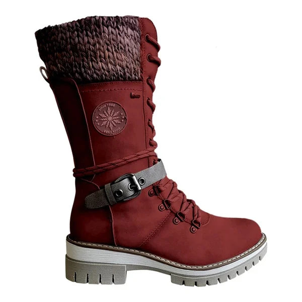 Cher | Damen Winterstiefel mit Fleecefutter-Rot-36-Becker Boutique