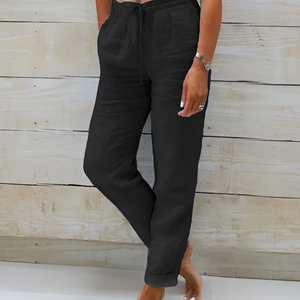 Cindy | Verstellbare Damenhose aus Baumwolle-Schwarz-S (36)-Becker Boutique