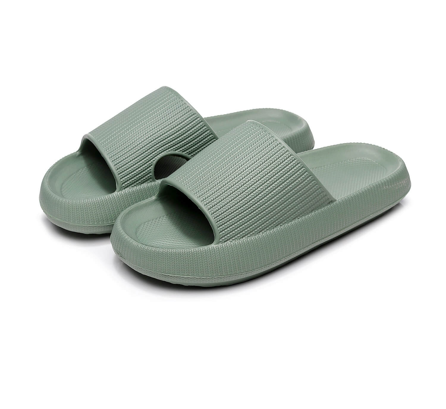 Cloudy | Slipper-Sandalen mit dicker Sohle-grün-34-35-Becker Boutique