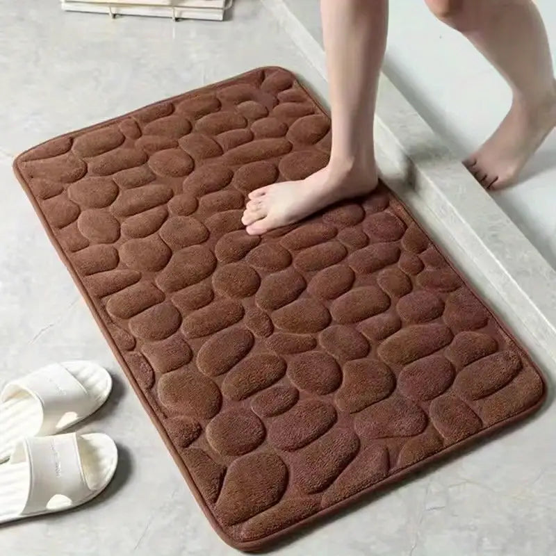 Cobble | Rutschfeste Luxus-Badematte aus Memory Foam-40x60 cm-Kaffee-Becker Boutique