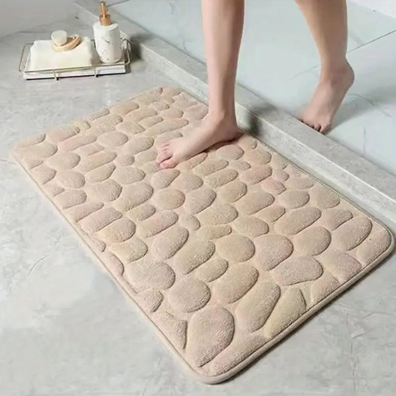 Cobble | Rutschfeste Luxus-Badematte aus Memory Foam-40x60 cm-Kamel-Becker Boutique