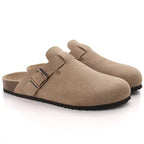 Leaf | Boston sandals made of suede with ergonomic footbed and cork sole