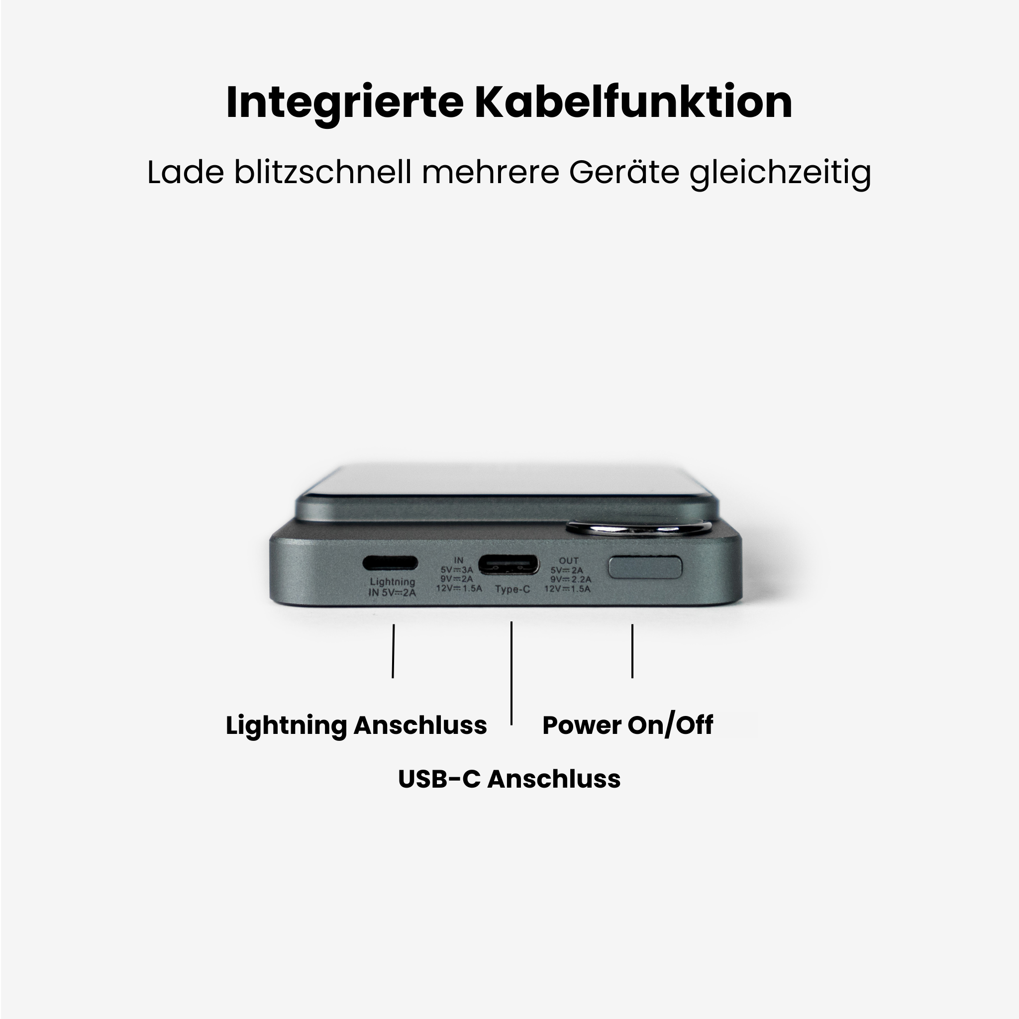 PowerCharge | Nano Magsafe Powerbank für iphone und QI-kompatibel