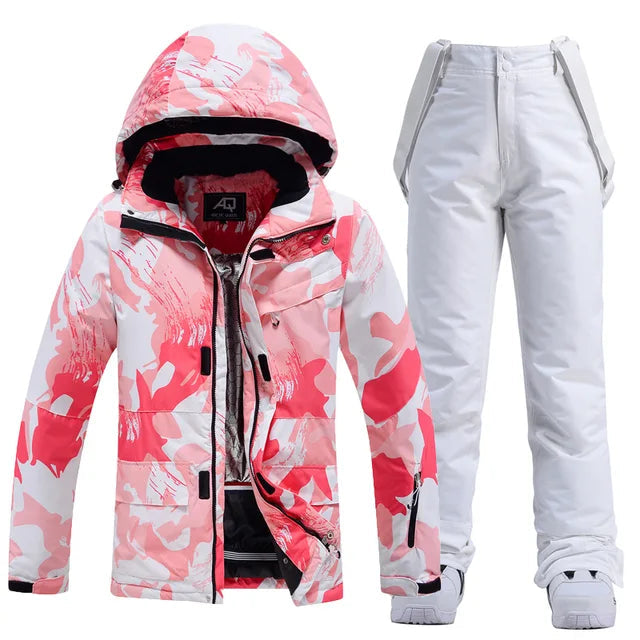 Coralie | Schöner Skianzug für Frauen-Rosa und Weiß-XS-Becker Boutique