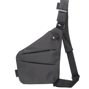 Corry | Safety Crossbody Bag für den Urlaub-Graue rechte Hand-Becker Boutique