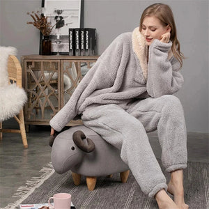 Dani | Damen-Fleece-Pyjama-Set-Grau-M-Becker Boutique