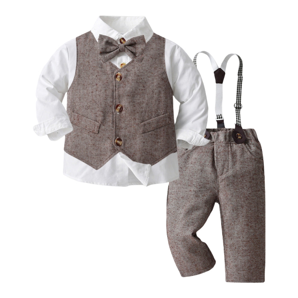 Boys Vest Suit Set | Suspenders Outfit