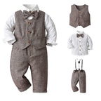 Boys Vest Suit Set | Suspenders Outfit