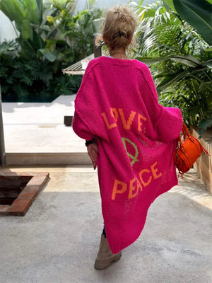 Daria | Hippie-Stil Lange Strickjacke-Becker Boutique