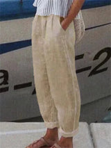 Diana - Wiese hose aus Baumwolle-Braun-S-Becker Boutique