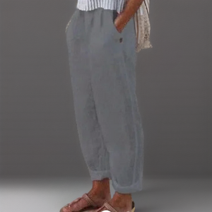 Diana - Wiese hose aus Baumwolle-Grau-S-Becker Boutique