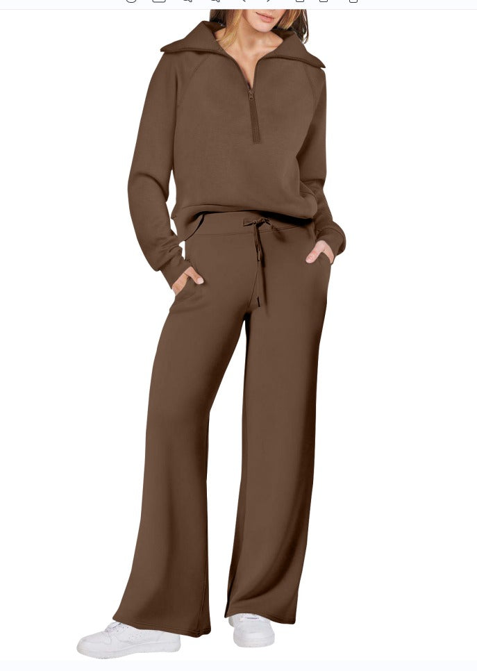 Dorine | Soft Loungewear Set für Frauen-Braun-S-Becker Boutique