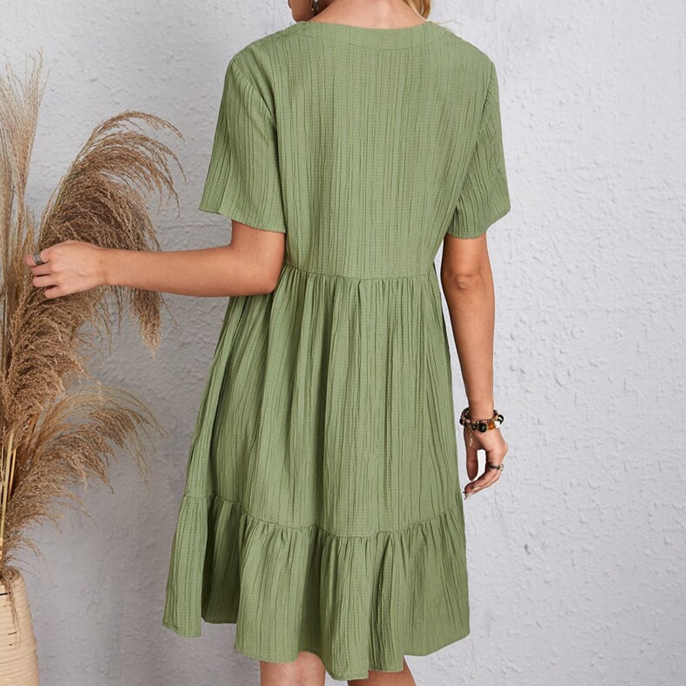 Drea | Retro lockeres Sommerkleid mit V-Ausschnitt-Becker Boutique
