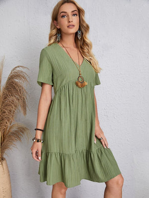 Drea | Retro lockeres Sommerkleid mit V-Ausschnitt-Becker Boutique