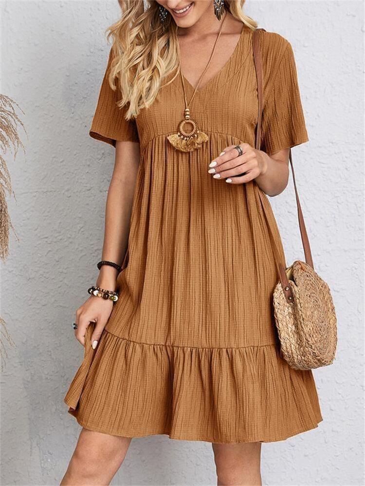 Drea | Retro lockeres Sommerkleid mit V-Ausschnitt-Becker Boutique