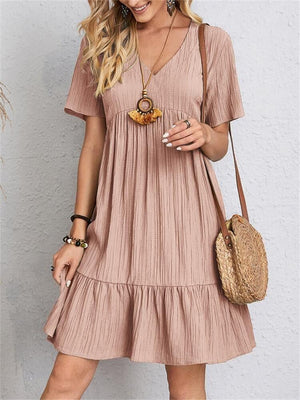 Drea | Retro lockeres Sommerkleid mit V-Ausschnitt-Becker Boutique