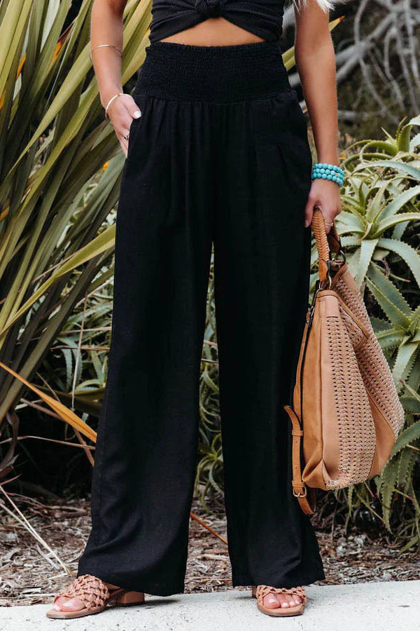 Nora | Damen-Hose Loose Fit aus Leinen und Baumwollegefühl