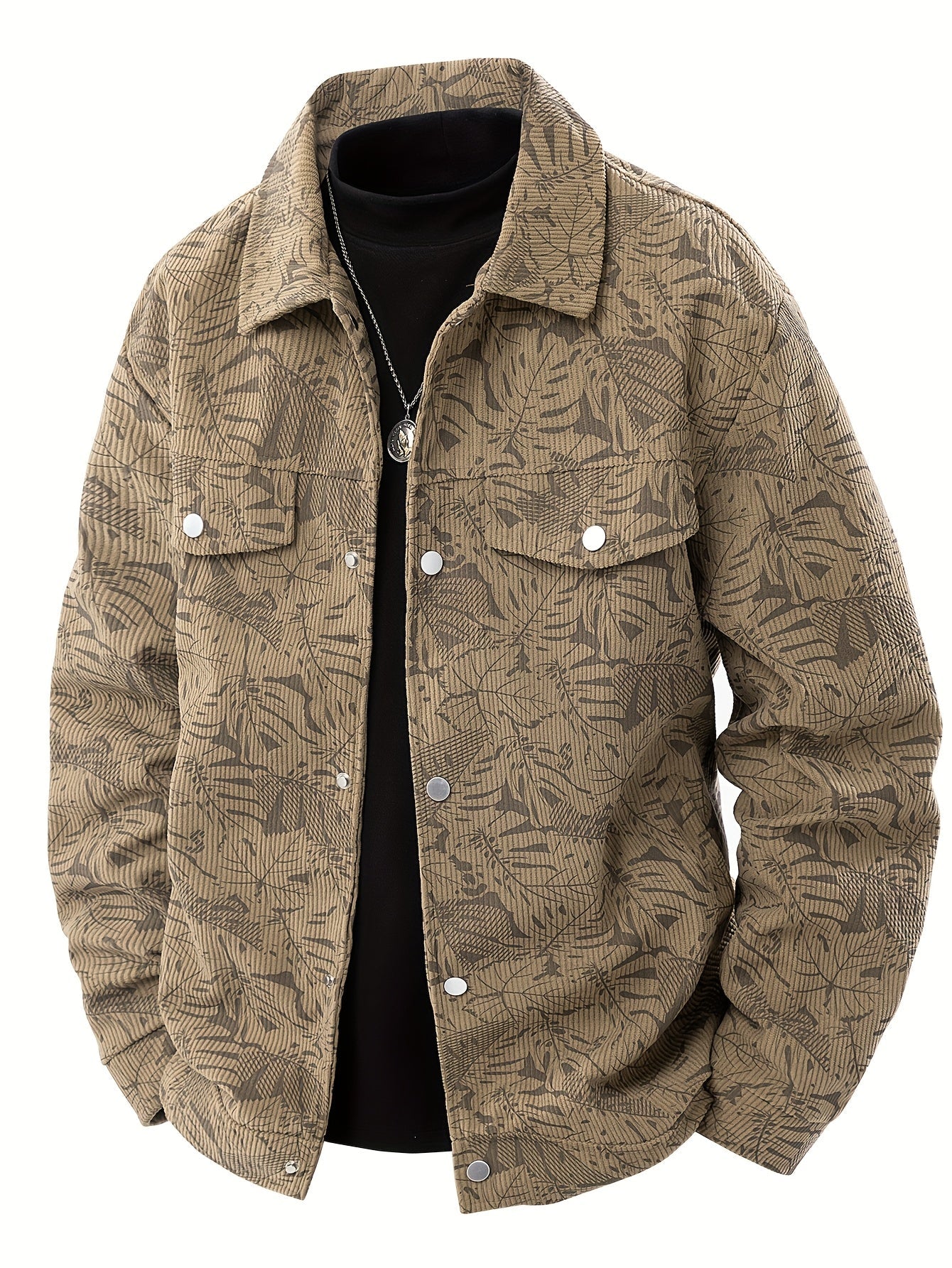 Falck | Lässige Cordjacke Herren für Frühling mit Knopfleiste