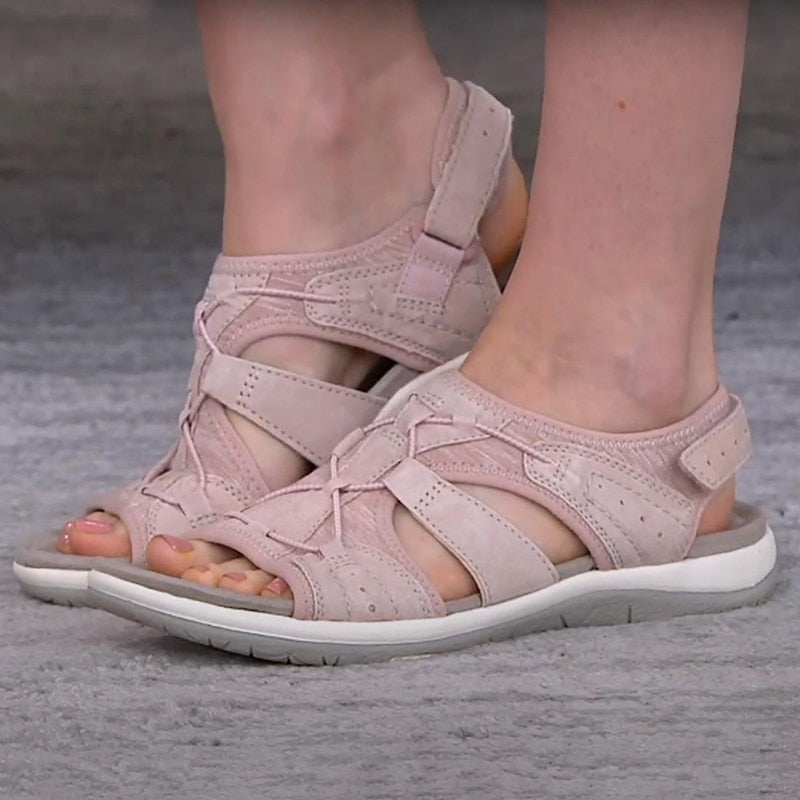 Easywalk | Orthopädische Sommersandalen mit Fußgewölbestütze-Rosa-35-Becker Boutique