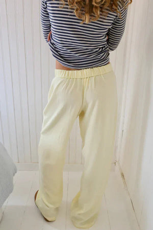 Elke | Loose fit Gestreift Elastisch Taille Hose-Becker Boutique