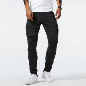 Elwin | Cargohose in Muscle fit - Stretchhose-Schwarz-S-Becker Boutique