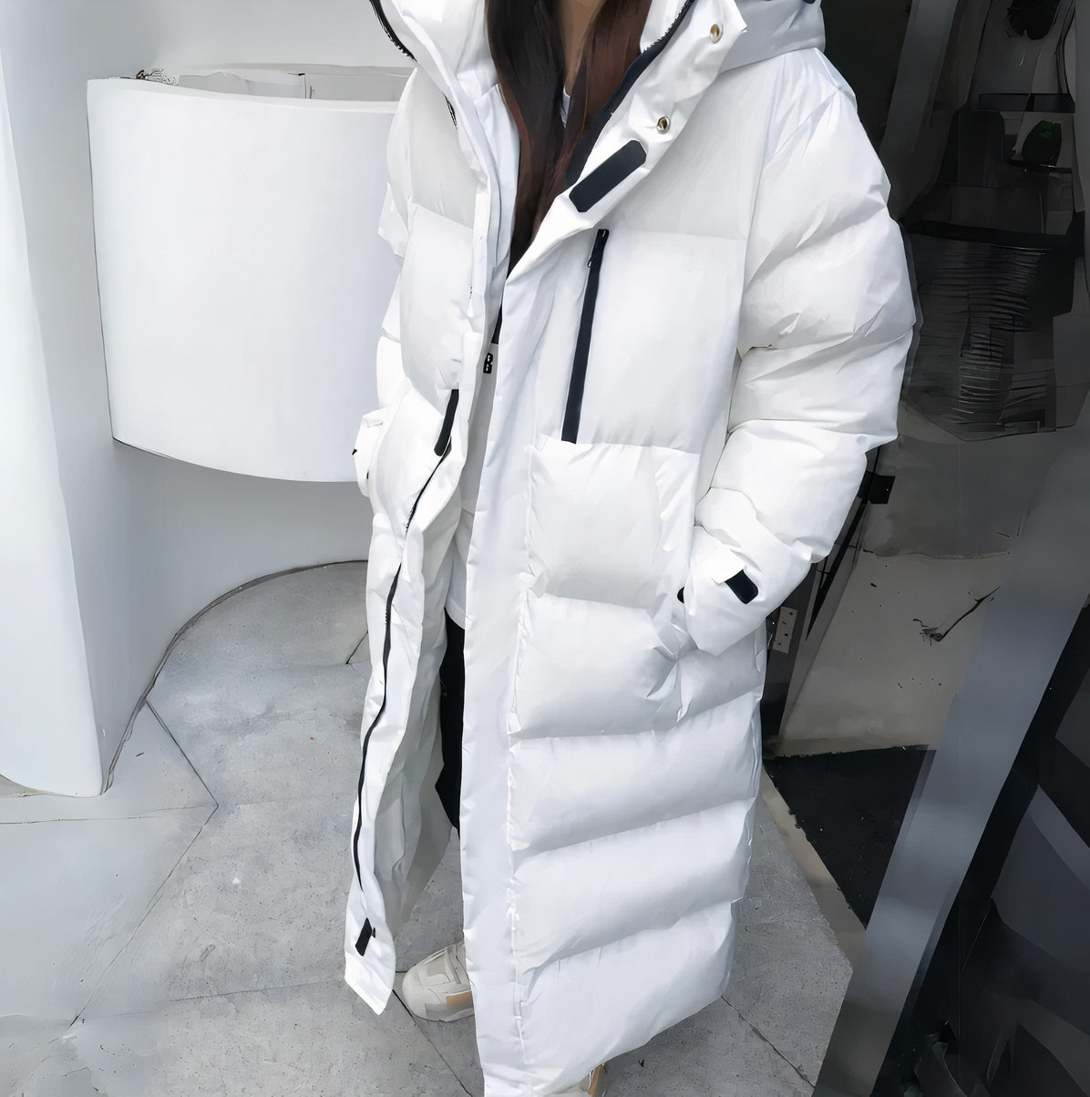 Fleur | Übergroße Jacke mit Kapuze Wasserdicht und winddicht-Becker Boutique
