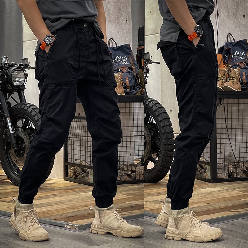 Flint | Dehnbare Cargohose für Männer-Schwarz-S-Becker Boutique