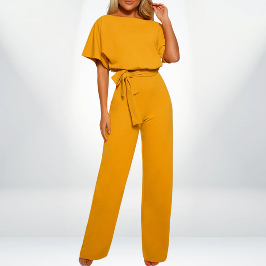 Frea | Damen Jumpsuit mit hoher Taille-Gelb-S-Becker Boutique